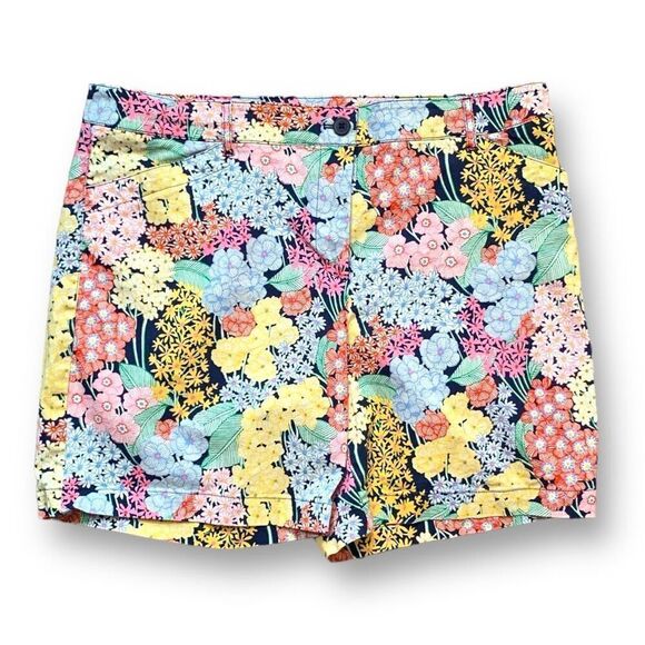 Talbots Pants - Talbots Shorts Multicolor Floral Print Flat Front Stretch Cotton Chino Size 16